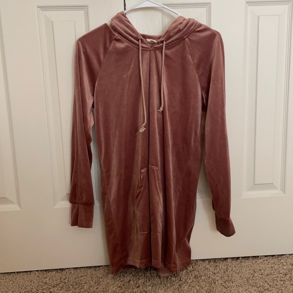 Pink Velvet Hoodie from Fringe Boutique